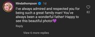 A fan reaction to Kevin Costner's family picture by user @Itlindathomson